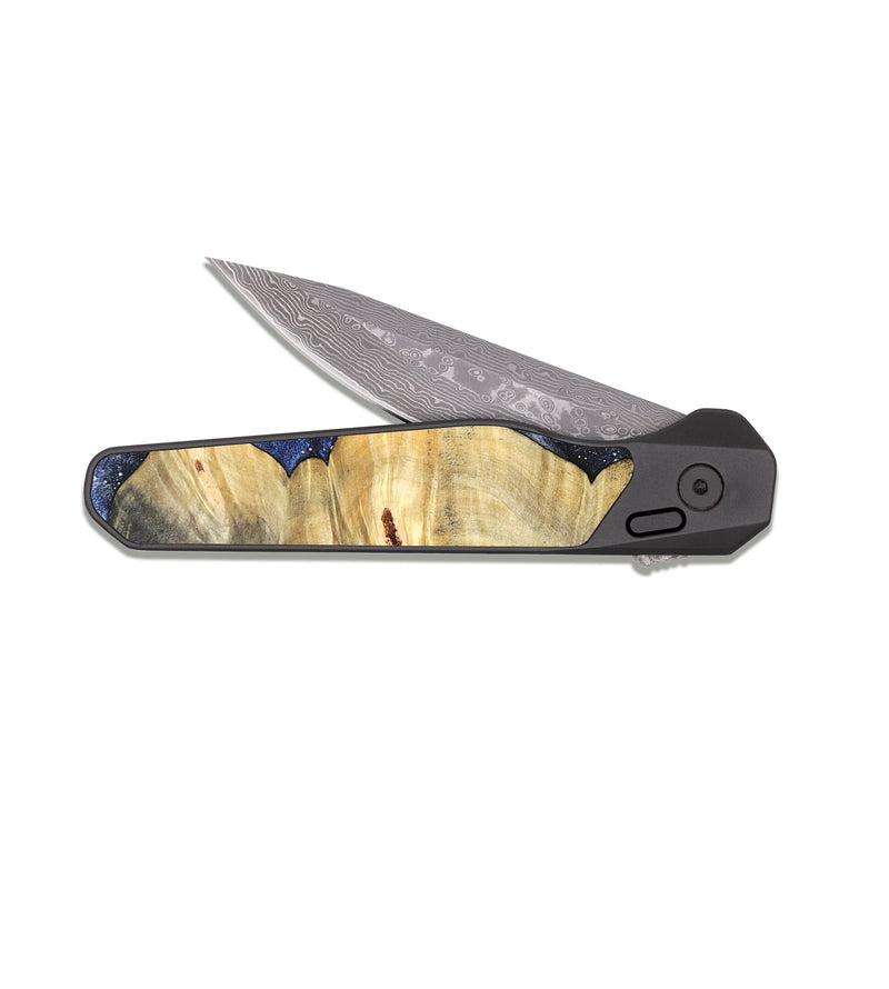 EDC Dark Damascus Wood Pocket Knife - Saanvi (Cosmos, 823833)