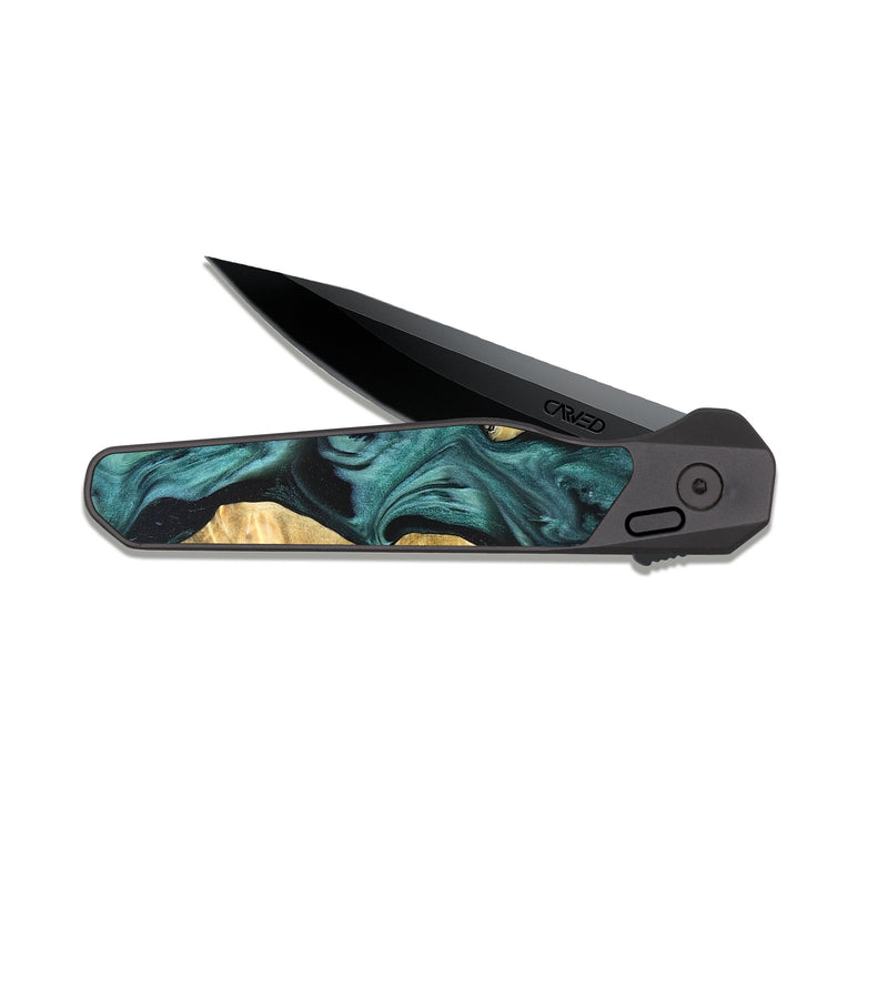 EDC Dark Slate Wood Pocket Knife - Jeremie (Green, 823839)