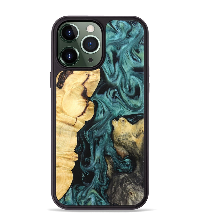 iPhone 13 Pro Max Wood Phone Case - Jeremie (Green, 823839)
