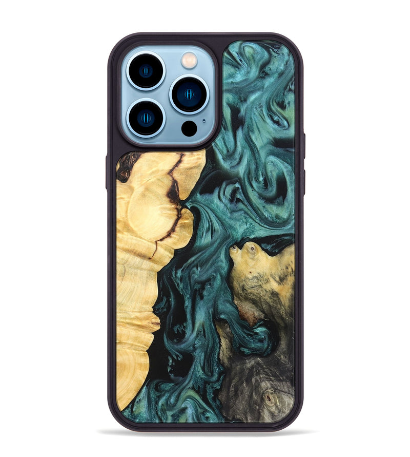 iPhone 14 Pro Max Wood Phone Case - Jeremie (Green, 823839)