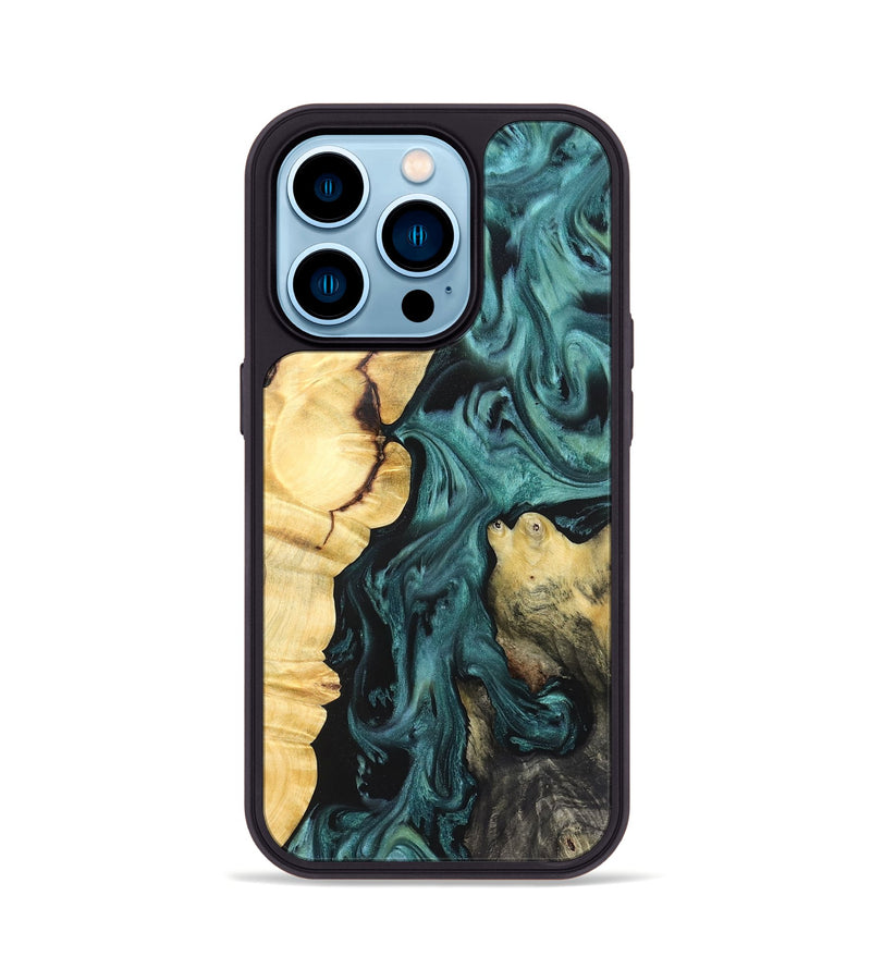 iPhone 14 Pro Wood Phone Case - Jeremie (Green, 823839)