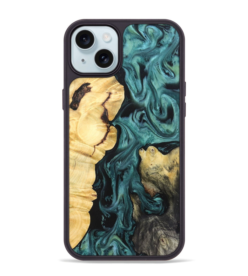 iPhone 15 Plus Wood Phone Case - Jeremie (Green, 823839)