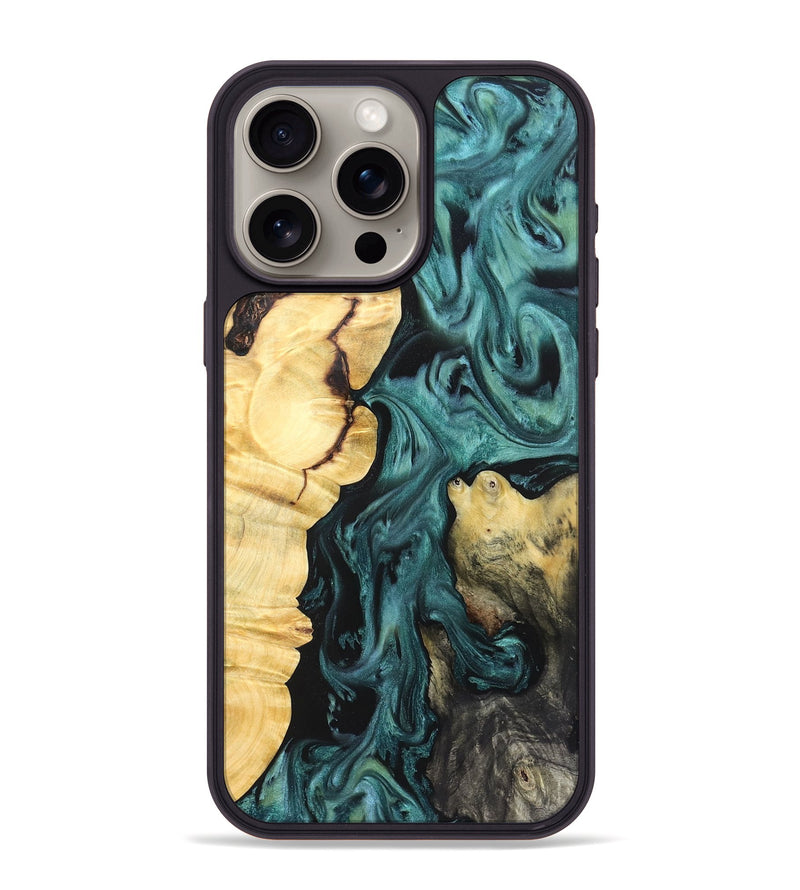 iPhone 15 Pro Max Wood Phone Case - Jeremie (Green, 823839)