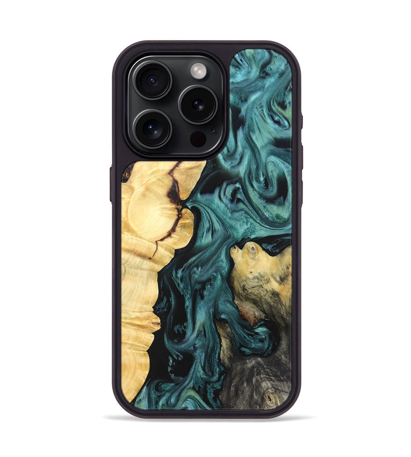 iPhone 15 Pro Wood Phone Case - Jeremie (Green, 823839)