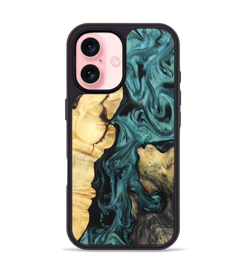 iPhone 16 Wood Phone Case - Jeremie (Green, 823839)