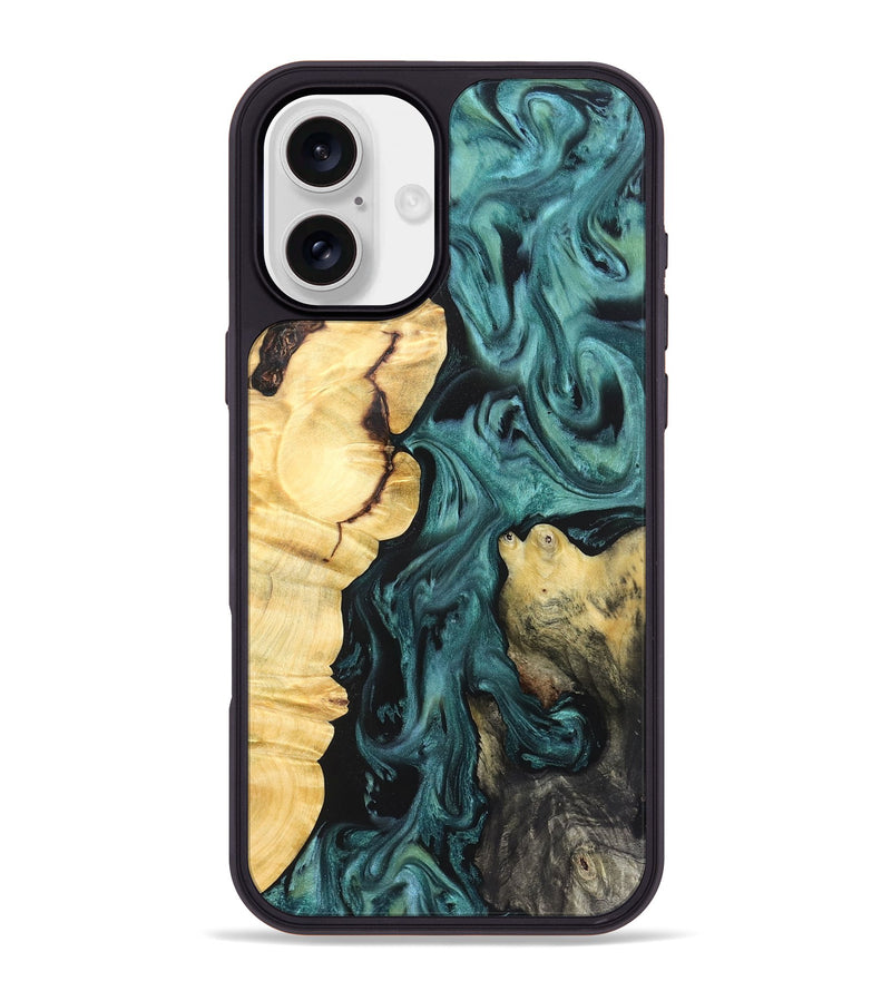 iPhone 16 Plus Wood Phone Case - Jeremie (Green, 823839)