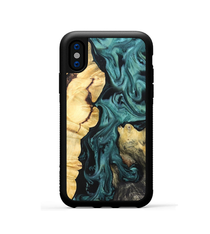 iPhone Xs Wood Phone Case - Jeremie (Green, 823839)
