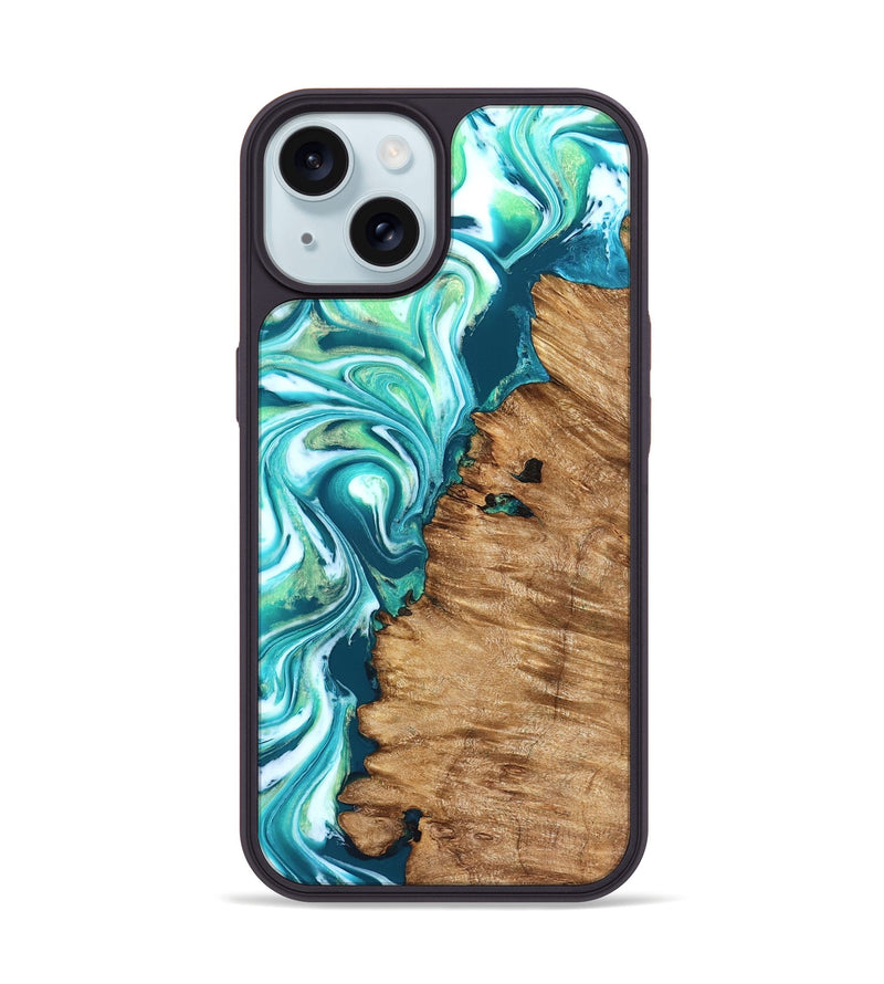 iPhone 15 Wood Phone Case - Rosanne (Neon, 823848)