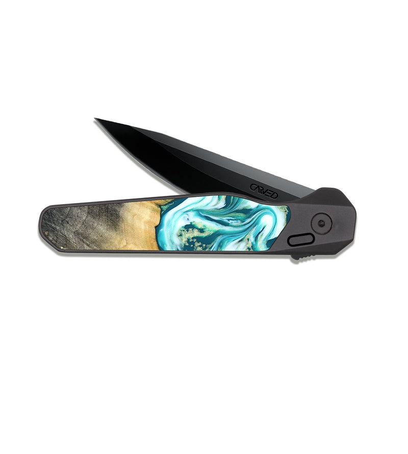 EDC Dark Slate Wood Pocket Knife - Azari (Blue, 823850)