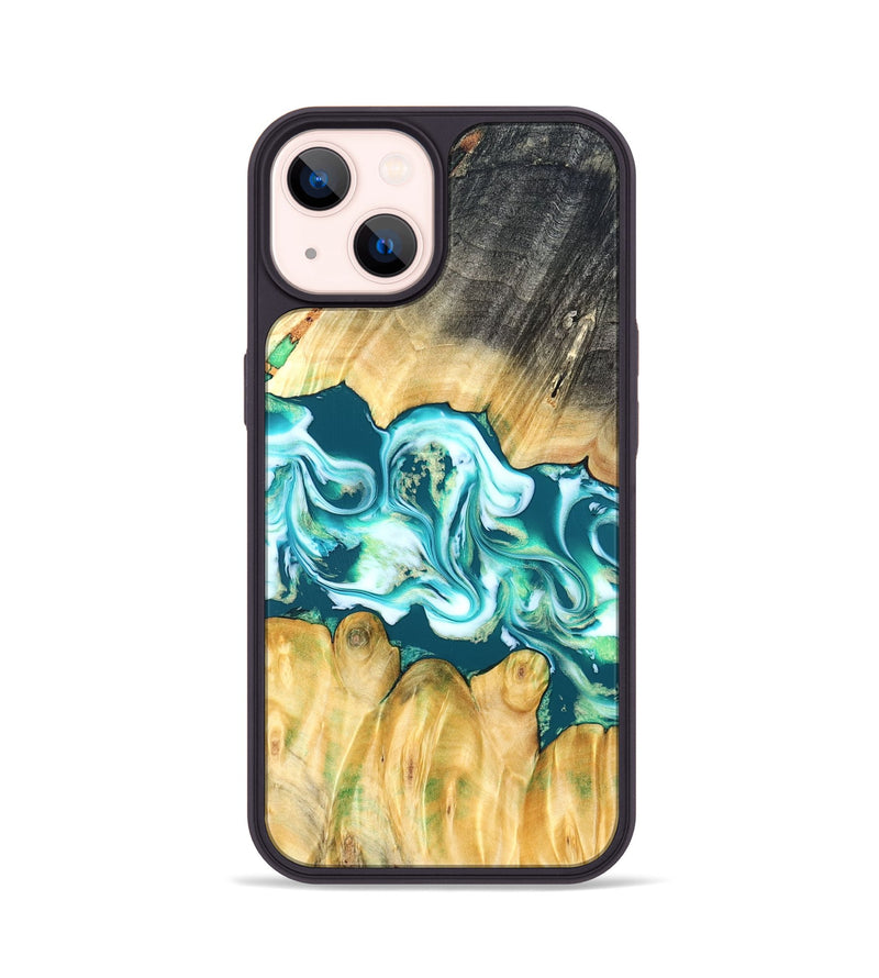 iPhone 14 Wood Phone Case - Azari (Blue, 823850)