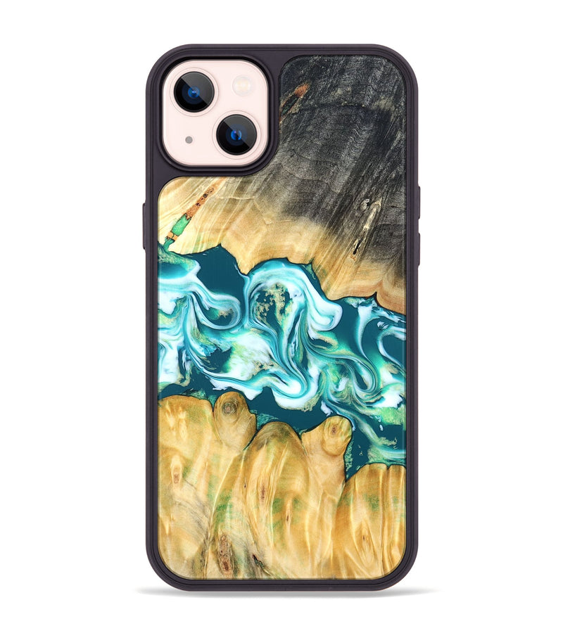 iPhone 14 Plus Wood Phone Case - Azari (Blue, 823850)