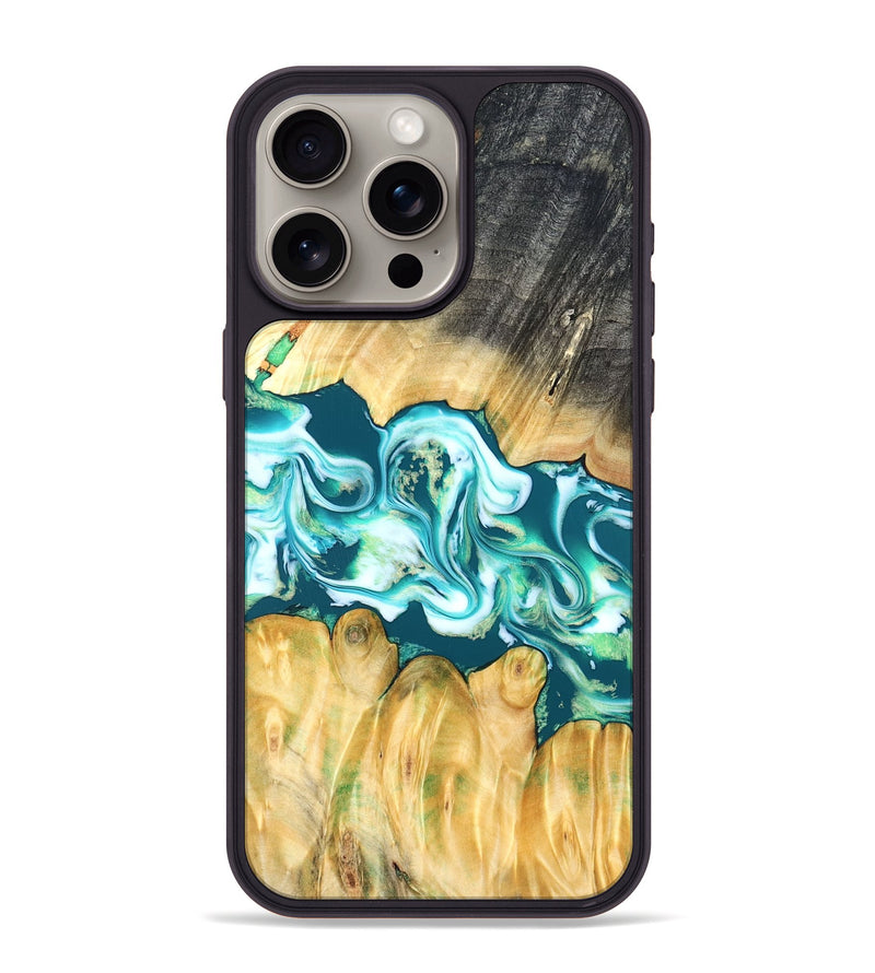iPhone 15 Pro Max Wood Phone Case - Azari (Blue, 823850)
