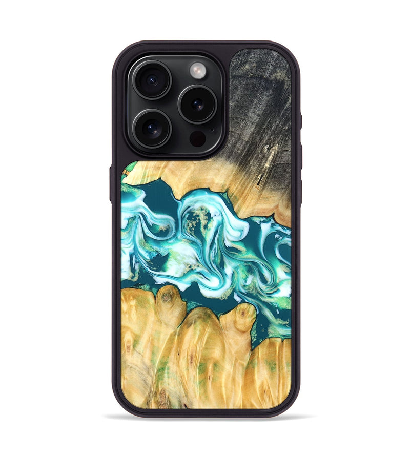 iPhone 15 Pro Wood Phone Case - Azari (Blue, 823850)