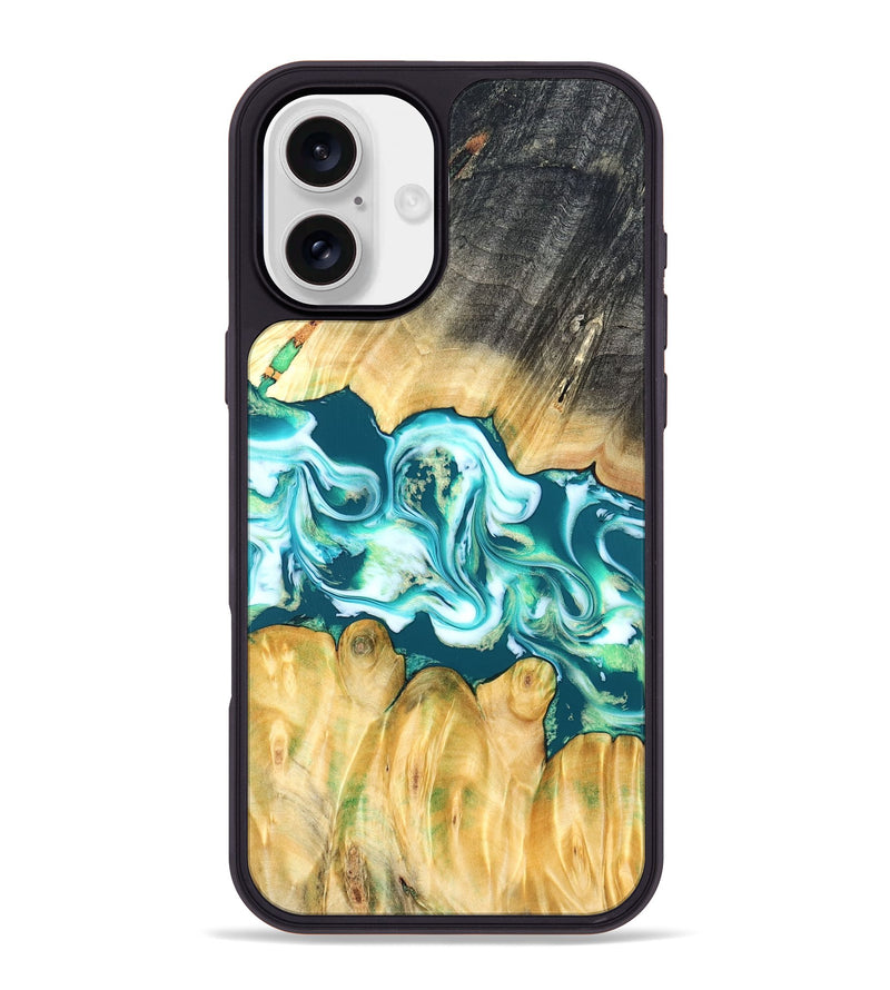 iPhone 16 Plus Wood Phone Case - Azari (Blue, 823850)