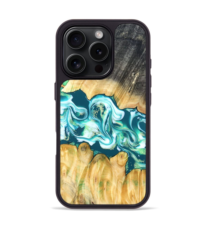 iPhone 16 Pro Wood Phone Case - Azari (Blue, 823850)