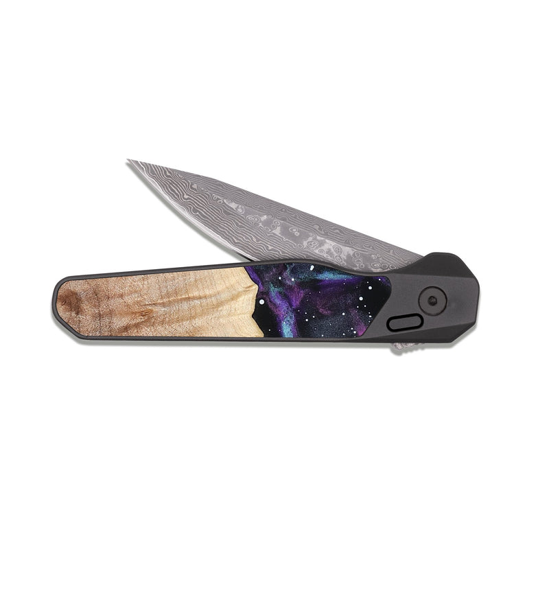 EDC Dark Damascus Wood Pocket Knife - Jasper (Cosmos, 823888)