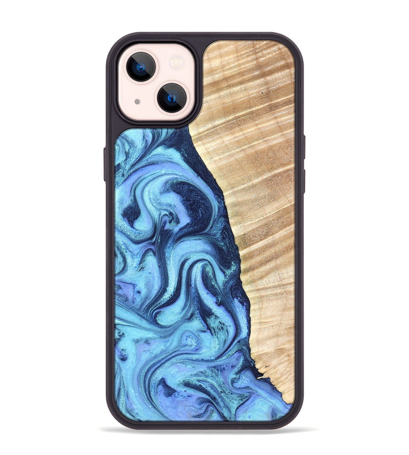 iPhone 14 Plus Wood Phone Case - Winnie (Blue, 823893)