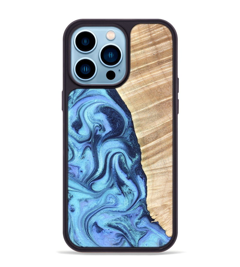 iPhone 14 Pro Max Wood Phone Case - Winnie (Blue, 823893)