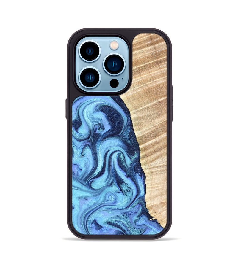iPhone 14 Pro Wood Phone Case - Winnie (Blue, 823893)