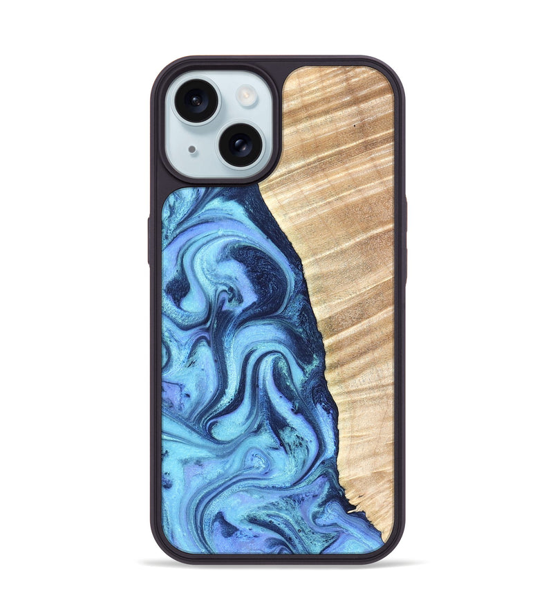 iPhone 15 Wood Phone Case - Winnie (Blue, 823893)