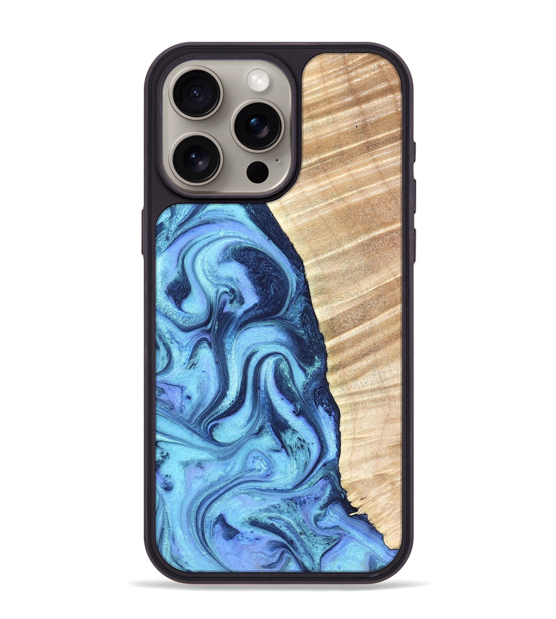 iPhone 15 Pro Max Wood Phone Case - Winnie (Blue, 823893)