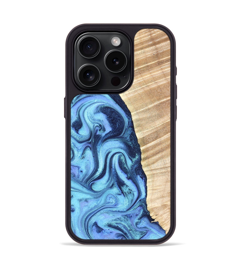 iPhone 15 Pro Wood Phone Case - Winnie (Blue, 823893)