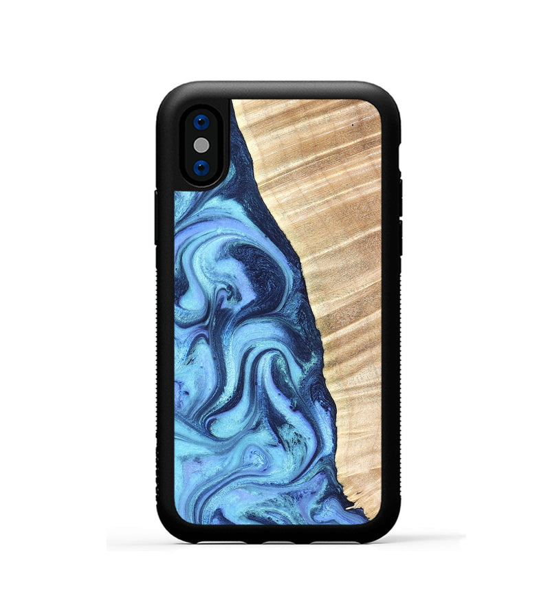 iPhone Xs Wood Phone Case - Winnie (Blue, 823893)