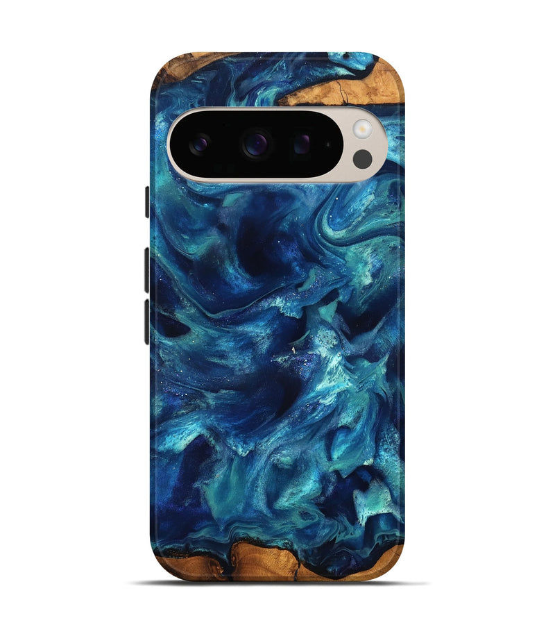 Pixel 10 Wood Live Edge Phone Case - Joey (Blue, 823898)
