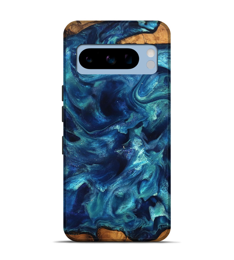 Pixel 8 Pro Wood Live Edge Phone Case - Joey (Blue, 823898)