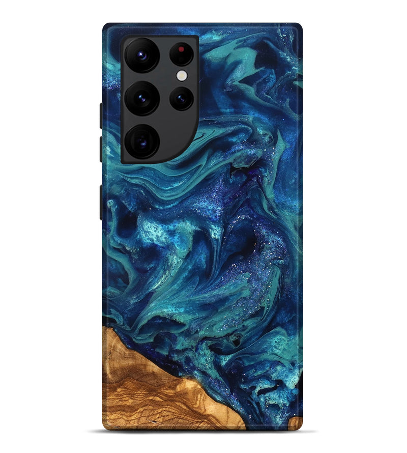 Galaxy S22 Ultra ResinArt Live Edge Phone Case - Vernell (Ancient Olive, 823899)