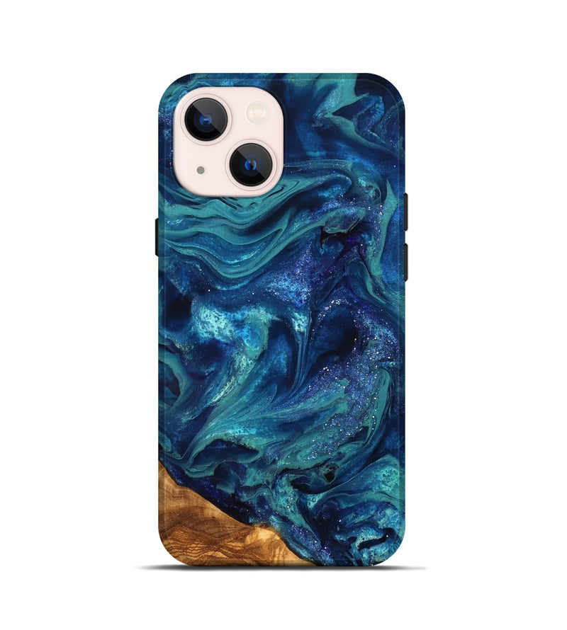 iPhone 13 mini ResinArt Live Edge Phone Case - Vernell (Ancient Olive, 823899)