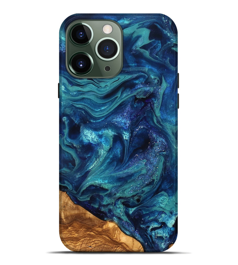 iPhone 13 Pro Max ResinArt Live Edge Phone Case - Vernell (Ancient Olive, 823899)