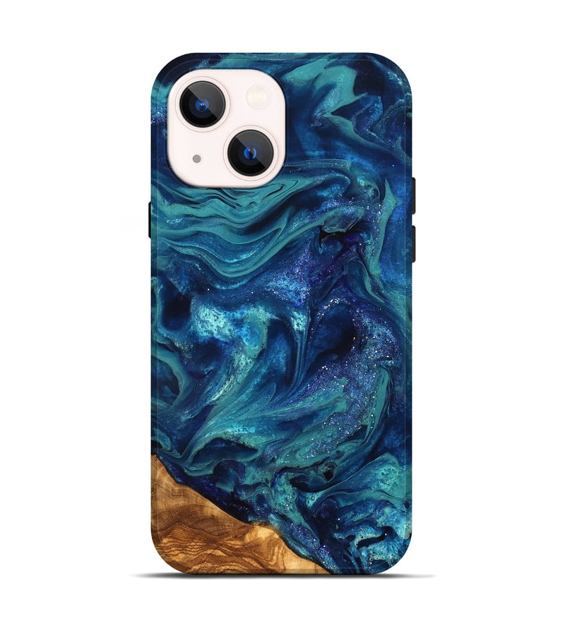 iPhone 14 ResinArt Live Edge Phone Case - Vernell (Ancient Olive, 823899)