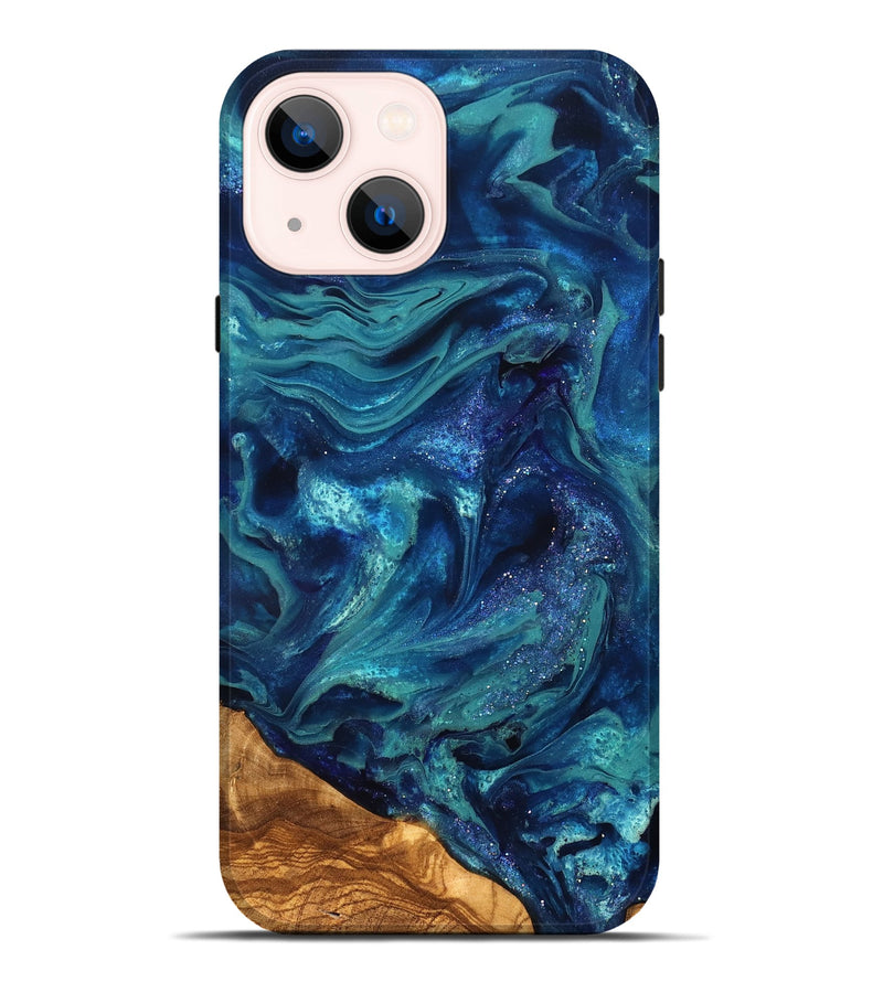 iPhone 14 Plus ResinArt Live Edge Phone Case - Vernell (Ancient Olive, 823899)