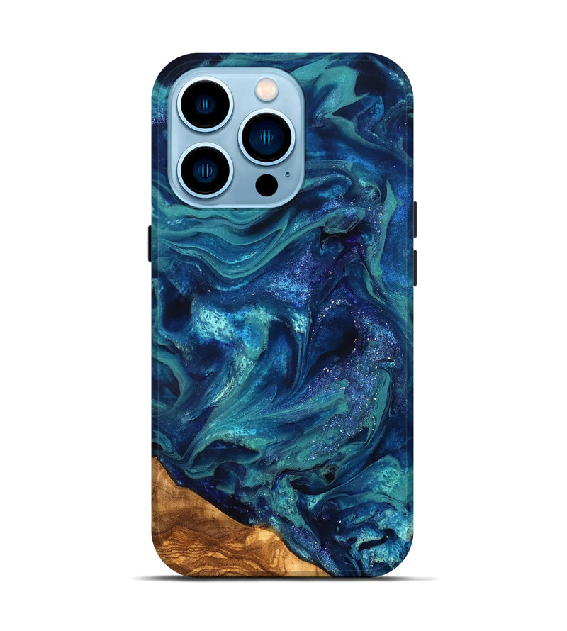 iPhone 14 Pro ResinArt Live Edge Phone Case - Vernell (Ancient Olive, 823899)