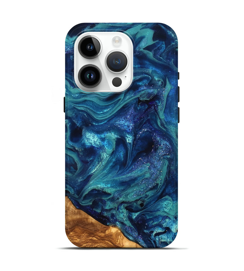 iPhone 15 Pro ResinArt Live Edge Phone Case - Vernell (Ancient Olive, 823899)