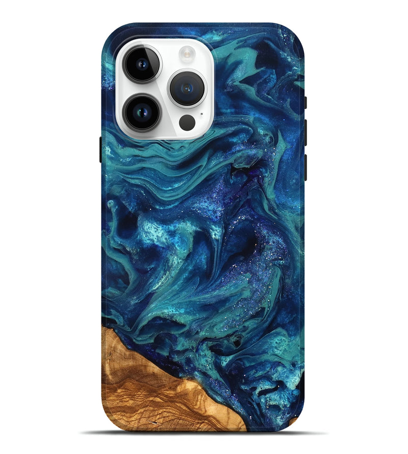 iPhone 15 Pro Max ResinArt Live Edge Phone Case - Vernell (Ancient Olive, 823899)