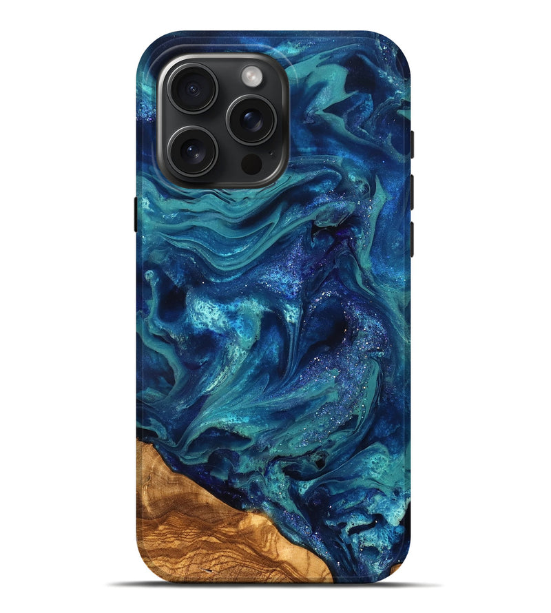 iPhone 16 Pro Max ResinArt Live Edge Phone Case - Vernell (Ancient Olive, 823899)
