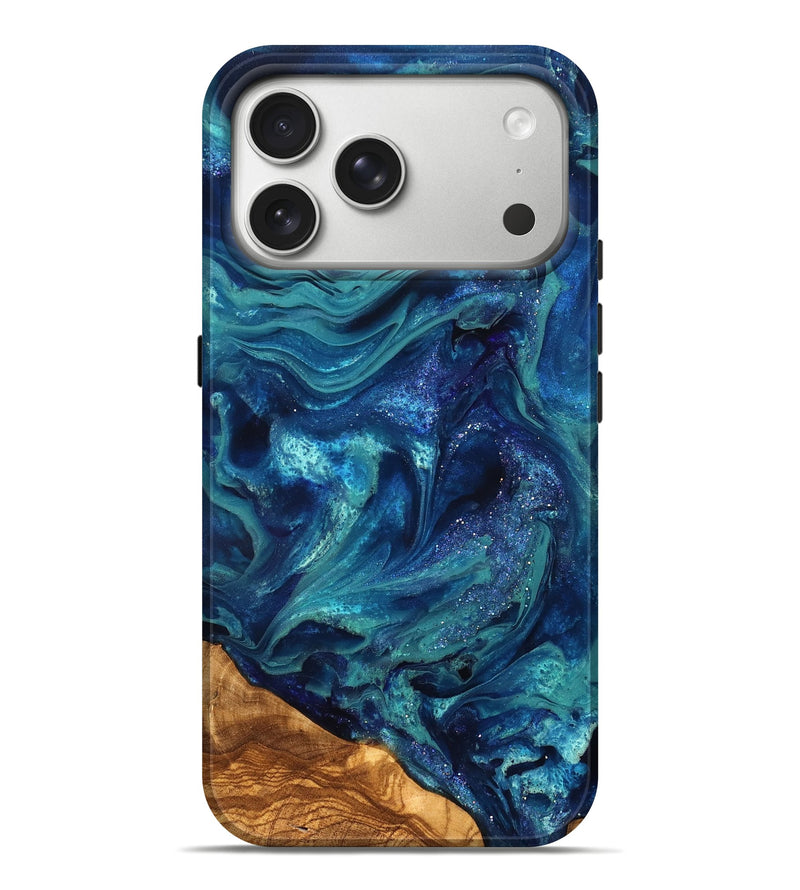 iPhone 17 Pro Max ResinArt Live Edge Phone Case - Vernell (Ancient Olive, 823899)