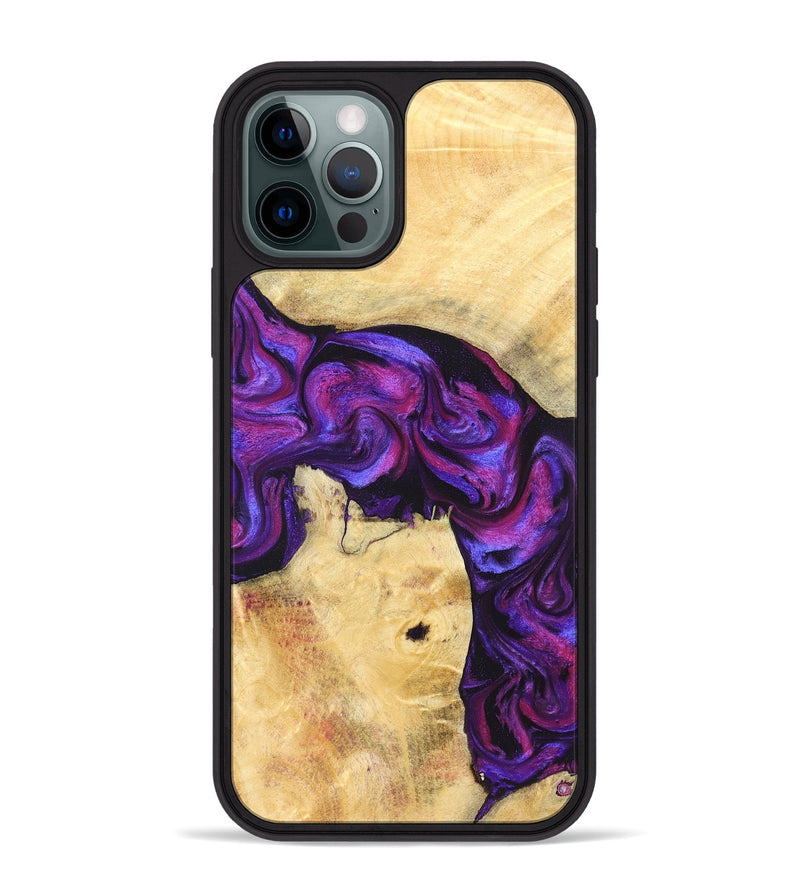 iPhone 12 Pro Max Wood Phone Case - Kari (Purple, 823925)