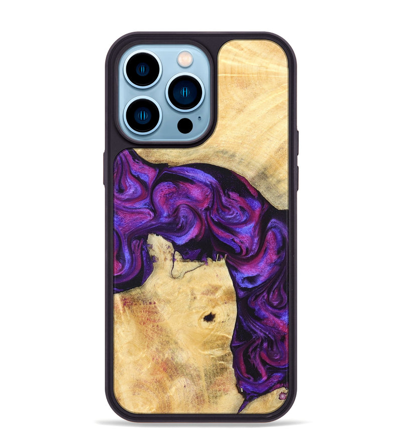 iPhone 14 Pro Max Wood Phone Case - Kari (Purple, 823925)