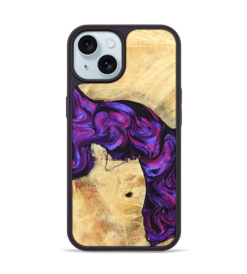 iPhone 15 Wood Phone Case - Kari (Purple, 823925)