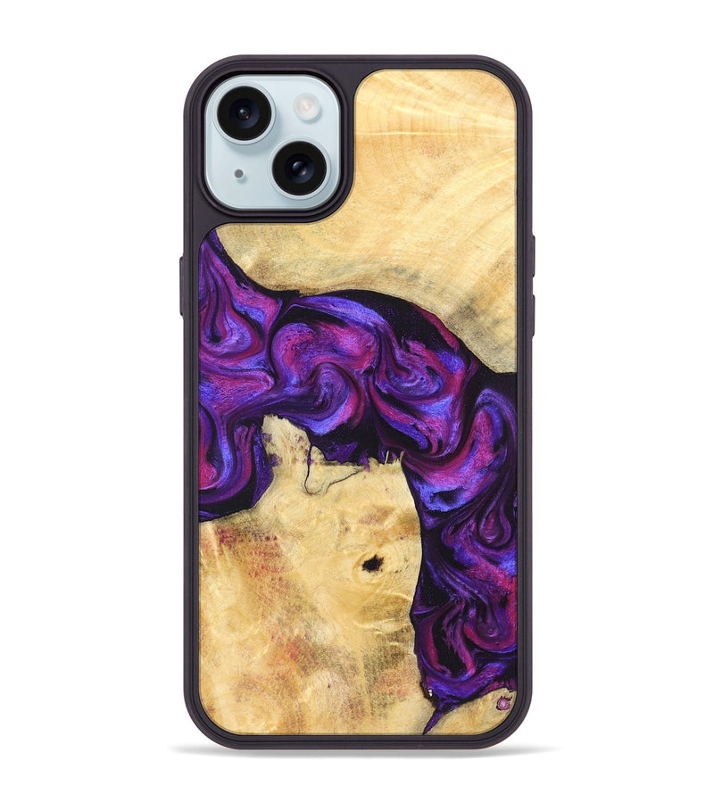 iPhone 15 Plus Wood Phone Case - Kari (Purple, 823925)