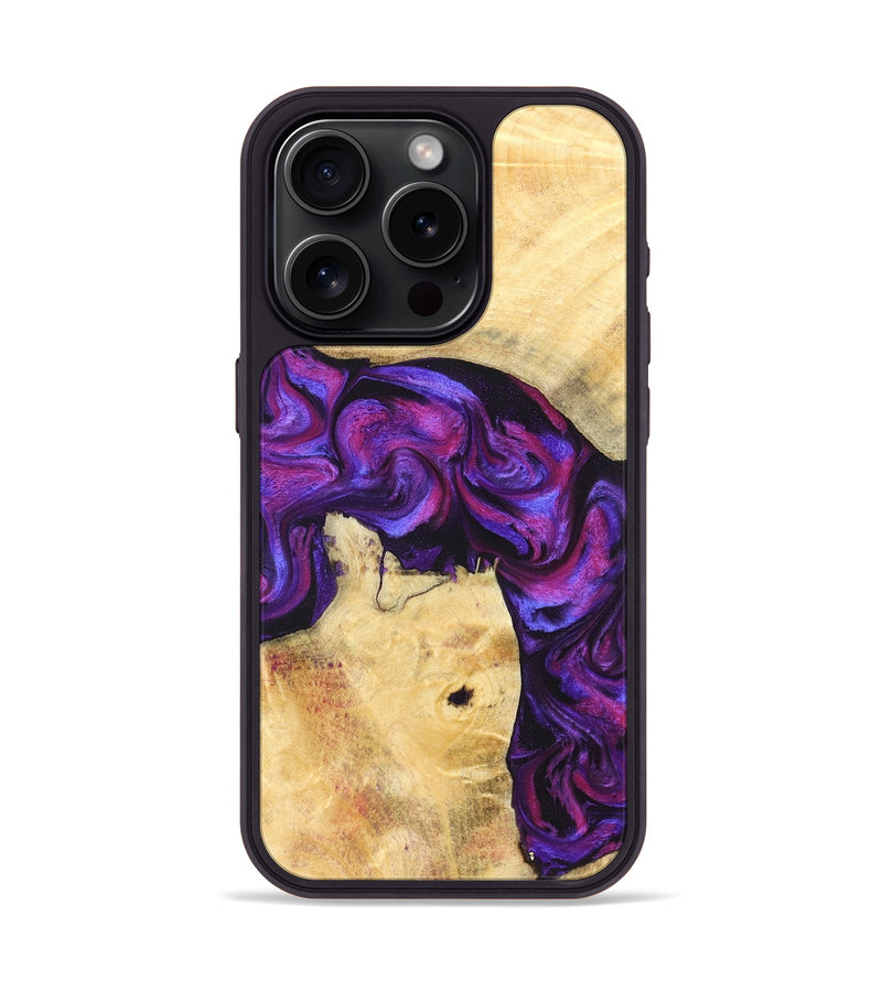iPhone 15 Pro Wood Phone Case - Kari (Purple, 823925)