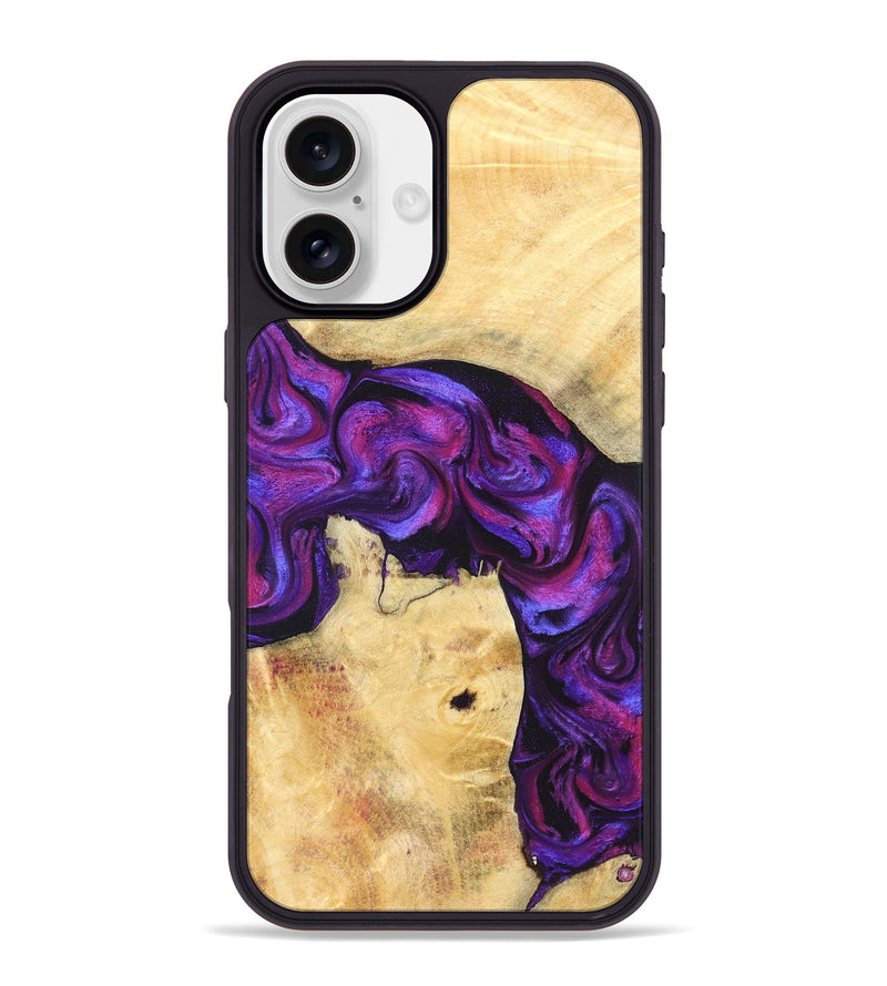 iPhone 16 Plus Wood Phone Case - Kari (Purple, 823925)