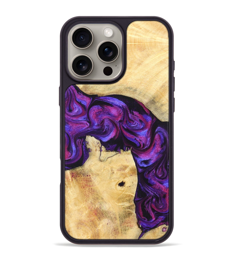 iPhone 16 Pro Max Wood Phone Case - Kari (Purple, 823925)