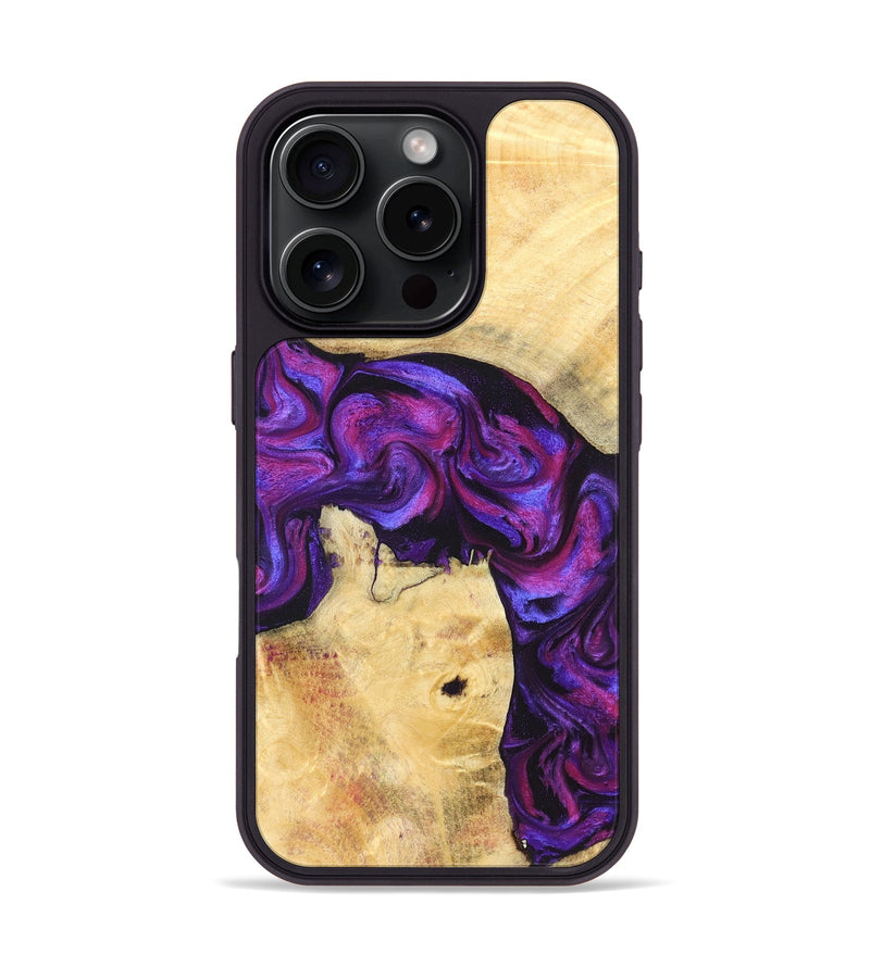 iPhone 16 Pro Wood Phone Case - Kari (Purple, 823925)