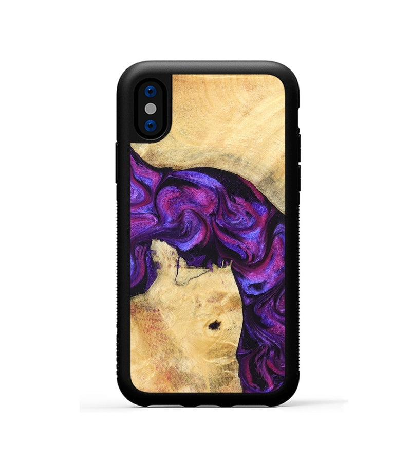 iPhone Xs Wood Phone Case - Kari (Purple, 823925)