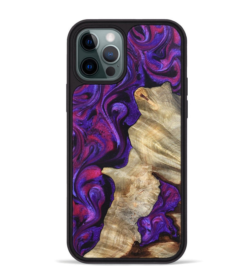 iPhone 12 Pro Max Wood Phone Case - Valery (Purple, 823927)
