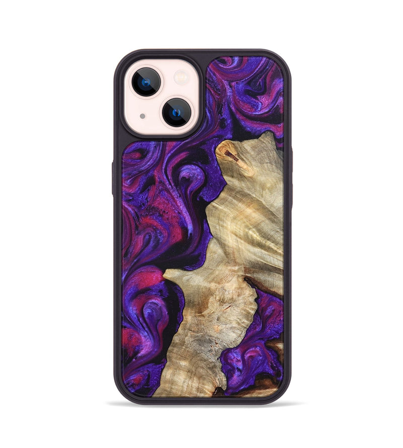 iPhone 14 Wood Phone Case - Valery (Purple, 823927)